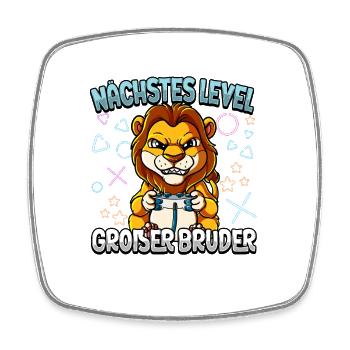 Nächstes Level Großer Bruder - Viereckiger Kühlschrankmagnet - Weiß - Vorne