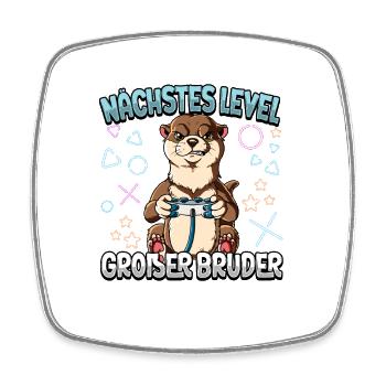 Nächstes Level Großer Bruder - Viereckiger Kühlschrankmagnet - Weiß - Vorne