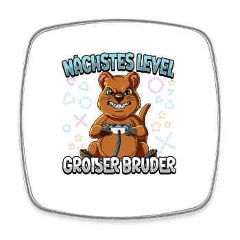 Nächstes Level Großer Bruder - Viereckiger Kühlschrankmagnet - Weiß - Vorne