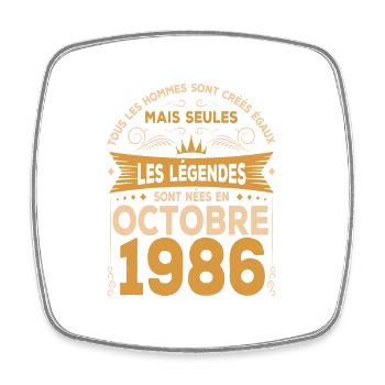 Legends Were Born Im Oktober 1986 - Viereckiger Kühlschrankmagnet - Weiß - Vorne