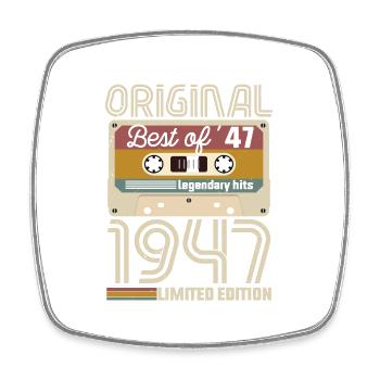 Vintage Birthday Original Gift Idea 1947 - Square fridge magnet - white - Front