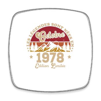Legends Were Born In October 1978 - Square fridge magnet - white - Front