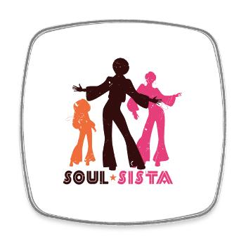 Funk Clothing | Vintage 70er Jahre Kostüm für Soul Musik - Viereckiger Kühlschrankmagnet - Weiß - Vorne