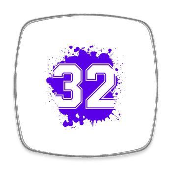 32 Number of blobs - Square fridge magnet - white - Front