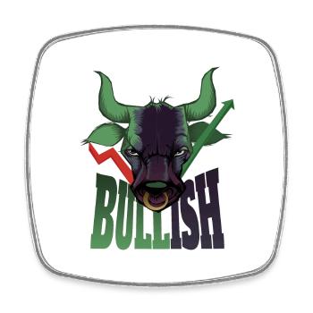 Bullish - Magnet carré - blanc - Devant