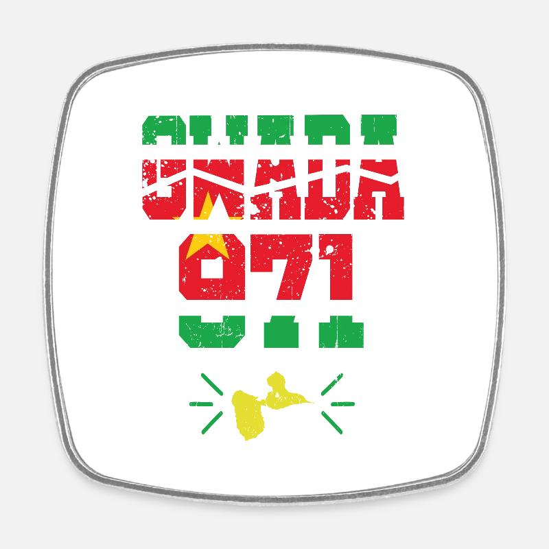 drapeau guadeloupe 971 gwada de gwadloup - Magnet carré - blanc