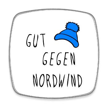 Nordwind Meer Pudelmütze - Viereckiger Kühlschrankmagnet - Weiß - Vorne
