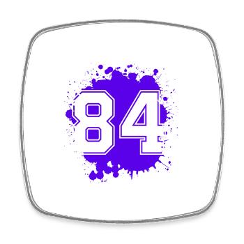 84 Number of blobs - Square fridge magnet - white - Front