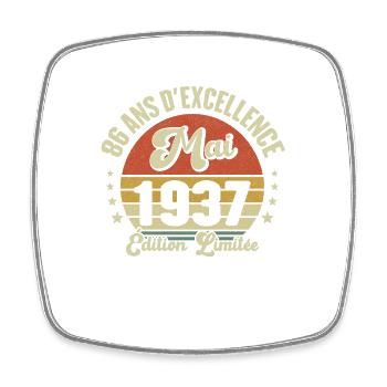 Mai 1937 86 Ans Anniversaire Vintage Idée Cadeau - Magnet carré - blanc - Devant