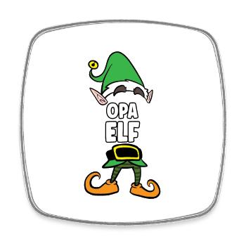 Opa Elf Partnerlook Weihnachten - Viereckiger Kühlschrankmagnet - Weiß - Vorne