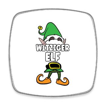 Witziger Elf Partnerlook Weihnachten - Viereckiger Kühlschrankmagnet - Weiß - Vorne