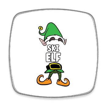 Ski Elf Partnerlook Weihnachten - Viereckiger Kühlschrankmagnet - Weiß - Vorne