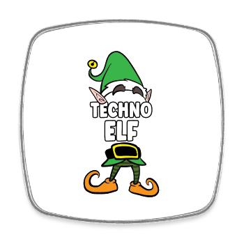 Techno Elf Partnerlook Weihnachten - Viereckiger Kühlschrankmagnet - Weiß - Vorne