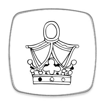 Crown King Queen Emperor Majesty Vector 10 - Square fridge magnet - white - Front