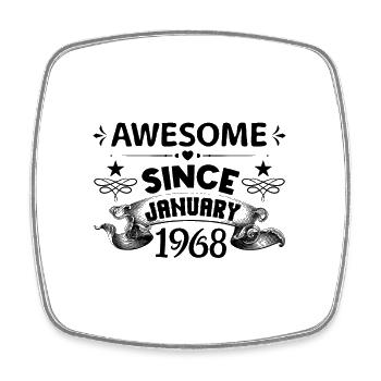 January 1968 | Awesome 1968 | born in January - Magnet carré - blanc - Devant