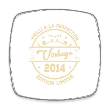 Vintage 2014 Idée Cadeau D Anniversaire Rétro 2014 - Magnet carré - blanc - Devant