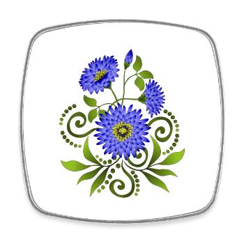 Fleur - Magnet carré - blanc - Devant