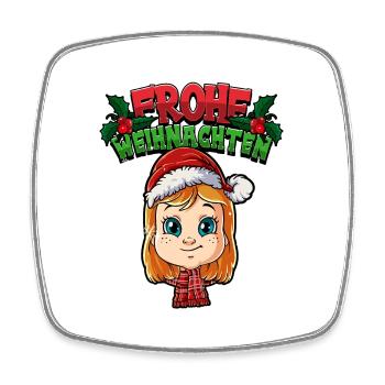 Frohe Weihnachten - Viereckiger Kühlschrankmagnet - Weiß - Vorne