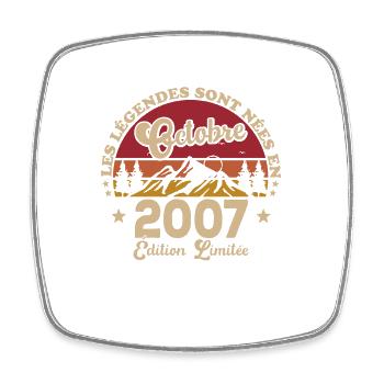 The legends were born in October 2007 - Square fridge magnet - white - Front