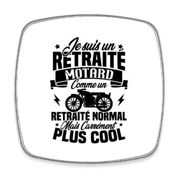 Je suis un retraité motard un retraité normal - Magnet carré - blanc - Devant