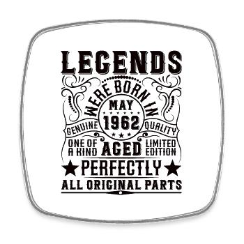 Vintage born May 1962 Birthday May 1962 - Square fridge magnet - white - Front