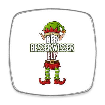 Besserwisser Elf Partnerlook Weihnachten - Viereckiger Kühlschrankmagnet - Weiß - Vorne