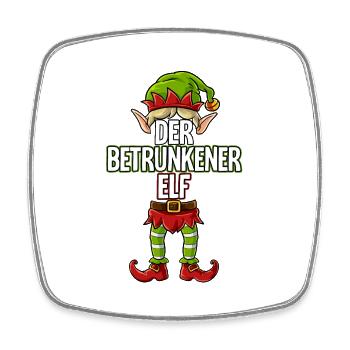 Betrunkener Elf Partnerlook Weihnachten - Viereckiger Kühlschrankmagnet - Weiß - Vorne