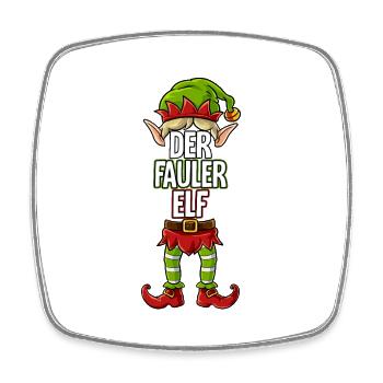 Fauler Elf Partnerlook Weihnachten - Viereckiger Kühlschrankmagnet - Weiß - Vorne