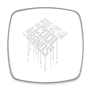 I may be old - Square fridge magnet - white - Front