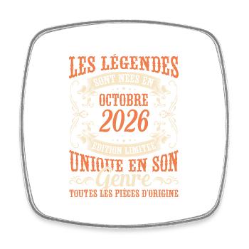 Les Légendes Sont Nées En Octobre 2026 Cadeau - Magnet carré - blanc - Devant