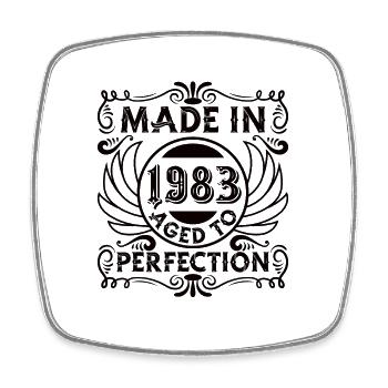 Vintage 1983 vintage anniversaire rétro cadeau - Magnet carré - blanc - Devant