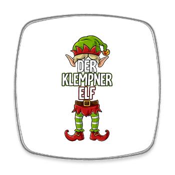 Klempner Elf Partnerlook Weihnachten - Viereckiger Kühlschrankmagnet - Weiß - Vorne