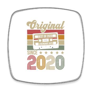 Vintage Geburtstag Original Geschenkidee 2020 - Viereckiger Kühlschrankmagnet - Weiß - Vorne