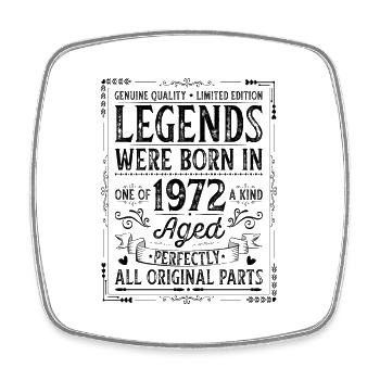 Original 1972 vintage vintage retro birthday - Square fridge magnet - white - Front