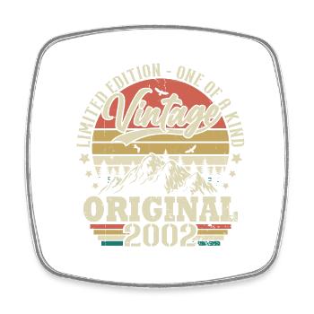 Vintage Original Birthday Gift Idea 2002 - Square fridge magnet - white - Front