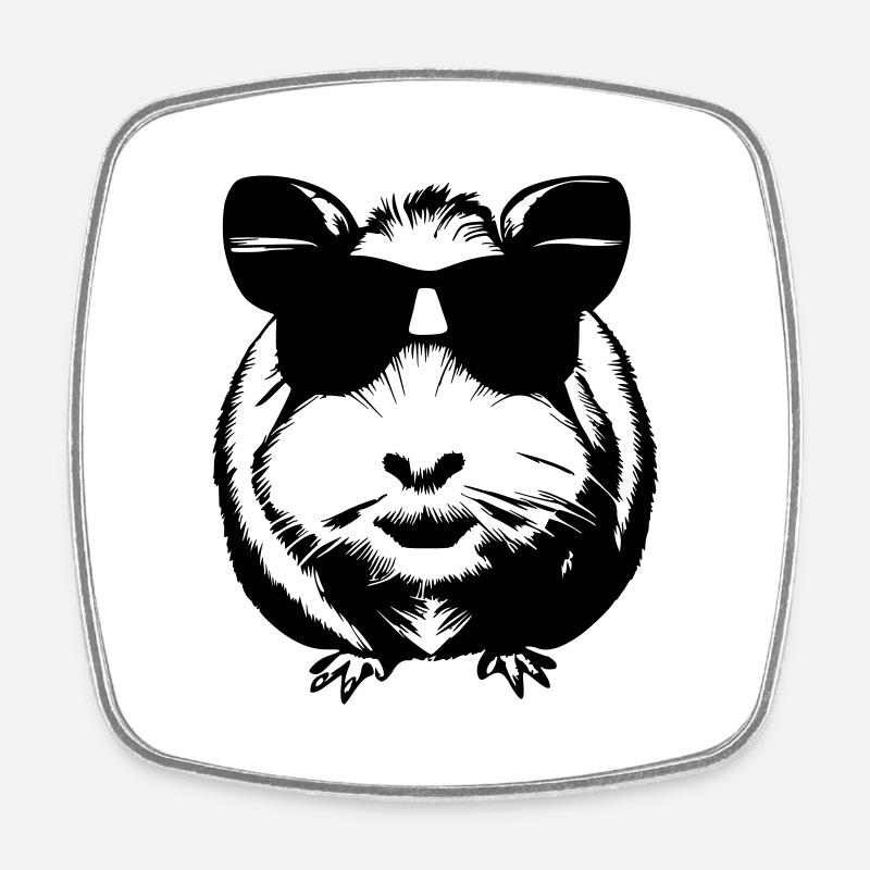 Guinea Pig Cool Lunettes de soleil Funny Vector 3 - Magnet carré - blanc