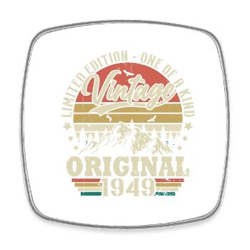 Vintage Birthday Gift Idea Original 1949 - Square fridge magnet - white - Front