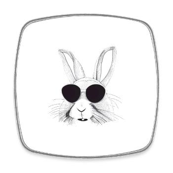 Rabbit Pet Pet Cool Sunglasses Design - Square fridge magnet - white - Front