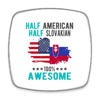 Halb Amerikaner Halb Slowake - Viereckiger Kühlschrankmagnet - Weiß - Vorne