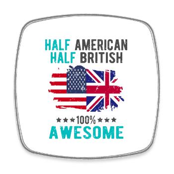 Halb Amerikaner Halb Britisch - Viereckiger Kühlschrankmagnet - Weiß - Vorne