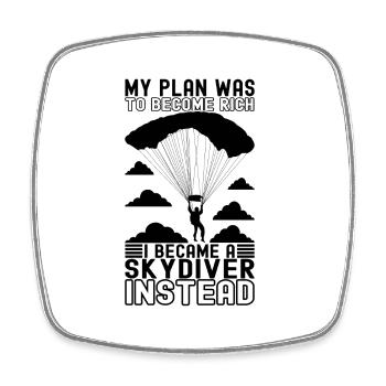 Parachute Parachutist - Square fridge magnet - white - Front