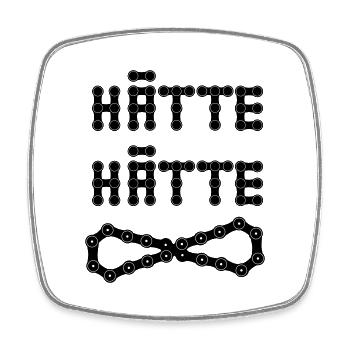 Hätte hätte Fahrrad Kette 11 - Viereckiger Kühlschrankmagnet - Weiß - Vorne