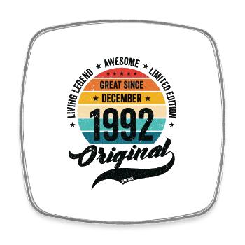 Rétro 30 ans Décembre 1992 Anniversaire Millésime - Magnet carré - blanc - Devant