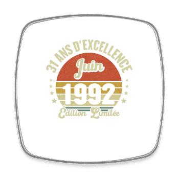 Juin 1992 31 Ans Anniversaire Vintage Idée Cadeau - Magnet carré - blanc - Devant