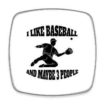 Baseball Baseballspiel Geschenk Baseballliebhaber - Viereckiger Kühlschrankmagnet - Weiß - Vorne