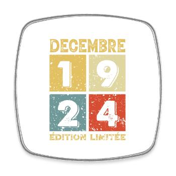 Anniversaire Vintage Idée Cadeau Décembre 1924 - Magnet carré - blanc - Devant