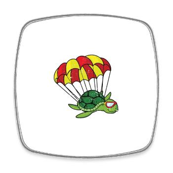 Skydiving Turtle Skydiving - Square fridge magnet - white - Front