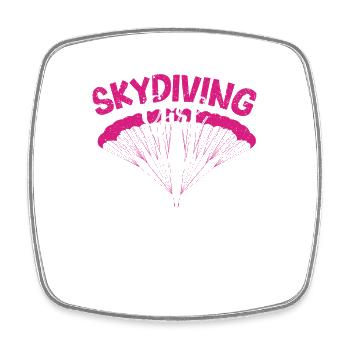 Fallschirmspringen Mädchen Sky Diver Mädchen - Viereckiger Kühlschrankmagnet - Weiß - Vorne