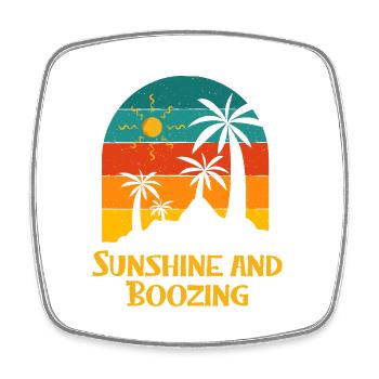 Soleil et Boozing Beach Summer Ocean Tropical - Magnet carré - blanc - Devant