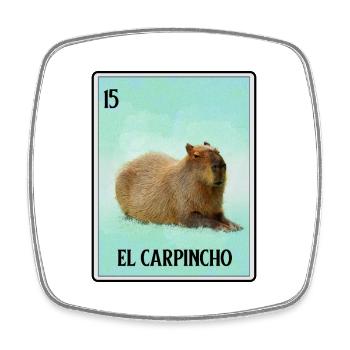 El Carpincho Mexikanische Capybara Karten Lustiges Nagetier - Viereckiger Kühlschrankmagnet - Weiß - Vorne